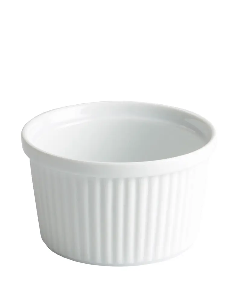 Ramequin Acanalado Porcelana Blanco 7X4 Cm.