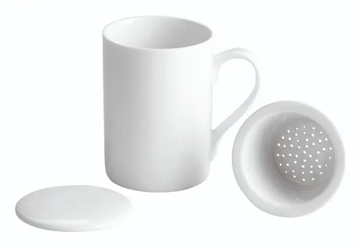 Taza Infusiones C/Tapa Y Filtro Porcelana 17 Cl. 7,5X11 Cm.