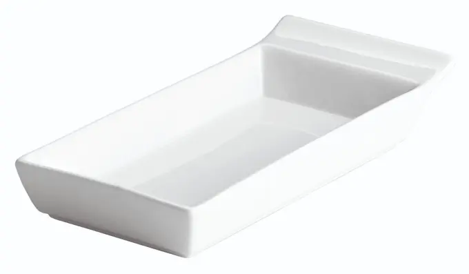 Fuente Rectangular Ming C/Asa Porcelana 16X9X3,8 Cm.