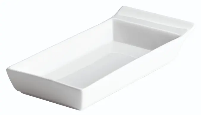 Fuente Rectangular Ming C/Asa Porcelana 20X9X3,8 Cm.