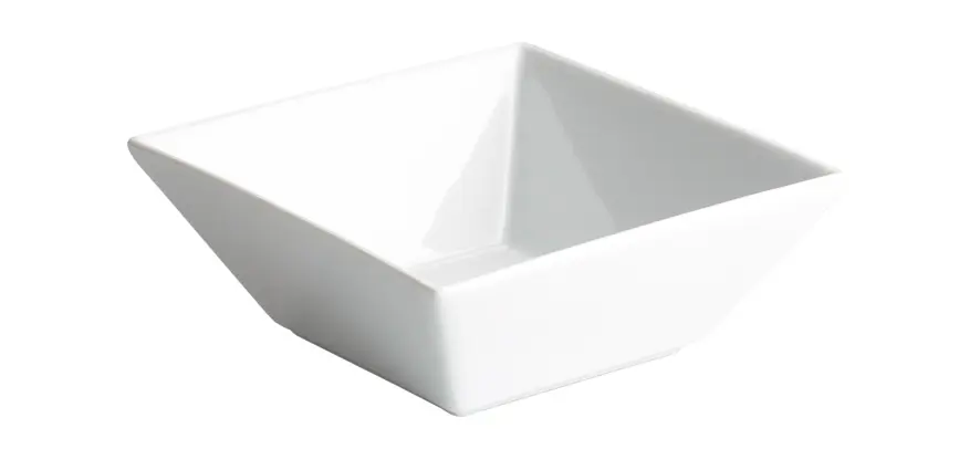 Bol Ming Cuadrado Porcelana Blanco 8X8X4 Cm.