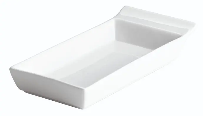 Fuente Rectangular Ming C/Asa Porcelana 12X9X3,8 Cm.