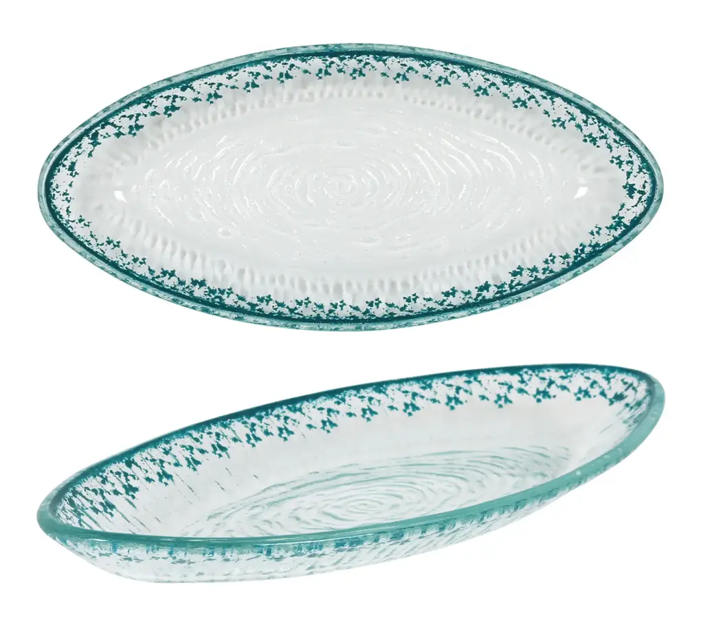 Fuente Oval Guajiro Turquesa 23X10,5X2,5 Cm.