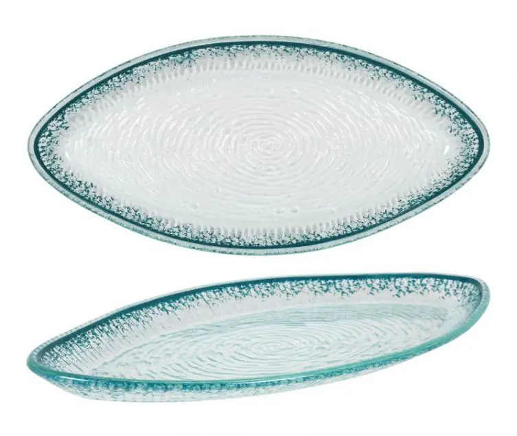 Fuente Oval Guajiro Turquesa 31X15X2,5 Cm.