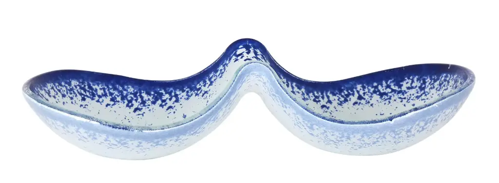 Zz26 Fuente Degustacion Doble Cobalto 11X25X4 Cm.             