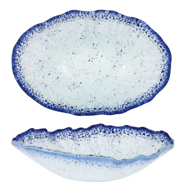 Zz26 Fuente Oval Cobalto 26X18X5 Cm.             