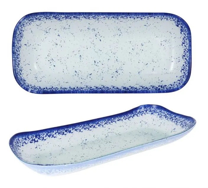 Zz26 Fuente Rectangular Cobalto 33X15X3 Cm.       