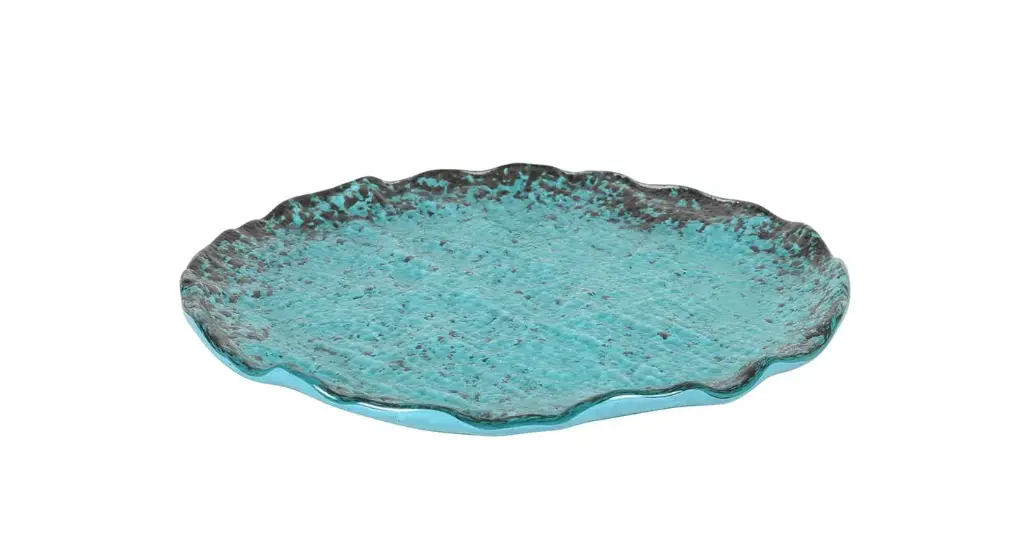 Plato Postre Murano Turquesa 20 Cm.