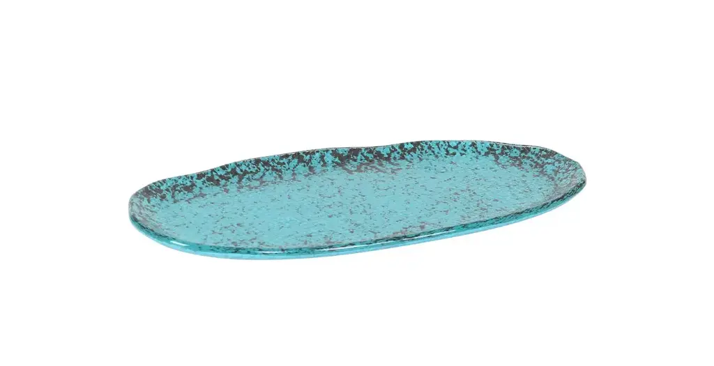 Zz26 Fuente Oval Turquesa  24X12X1 Cm.