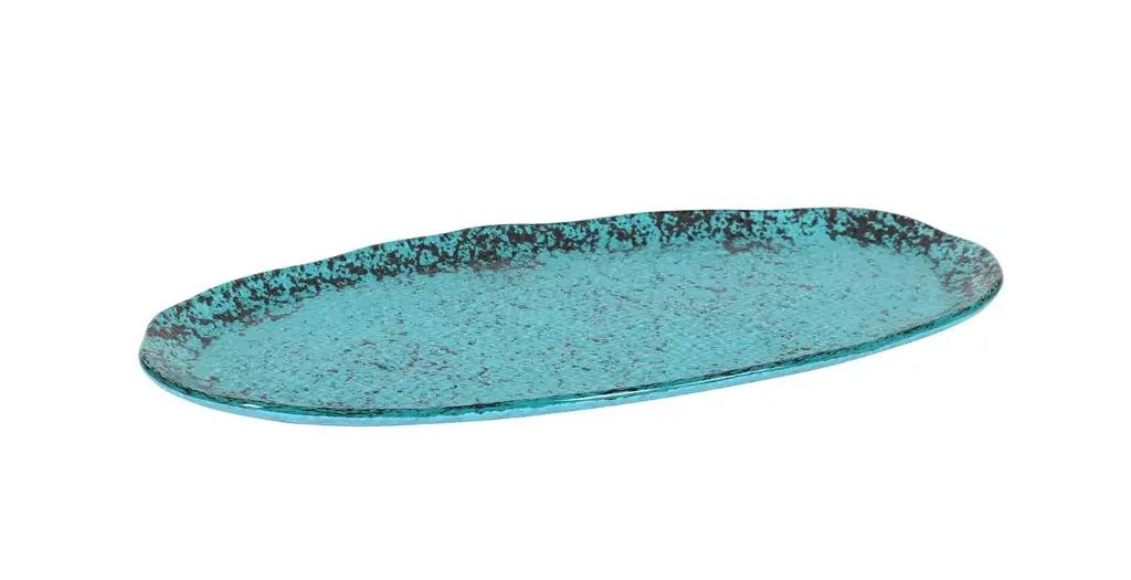 Fuente Oval Turquesa  23X16X1,5 Cm.