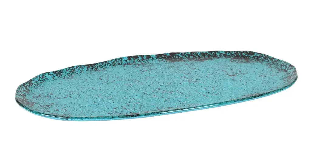 Zz26 Fuente Oval Turquesa  40X20X1,5 Cm.