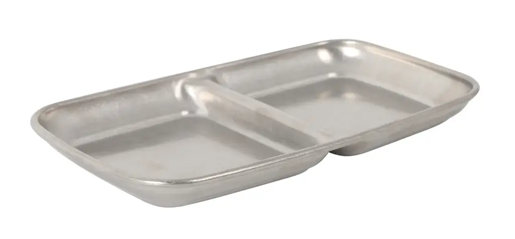 Bandeja 2Comp. Plata Vieja Inox15.5X9X1.5Cm