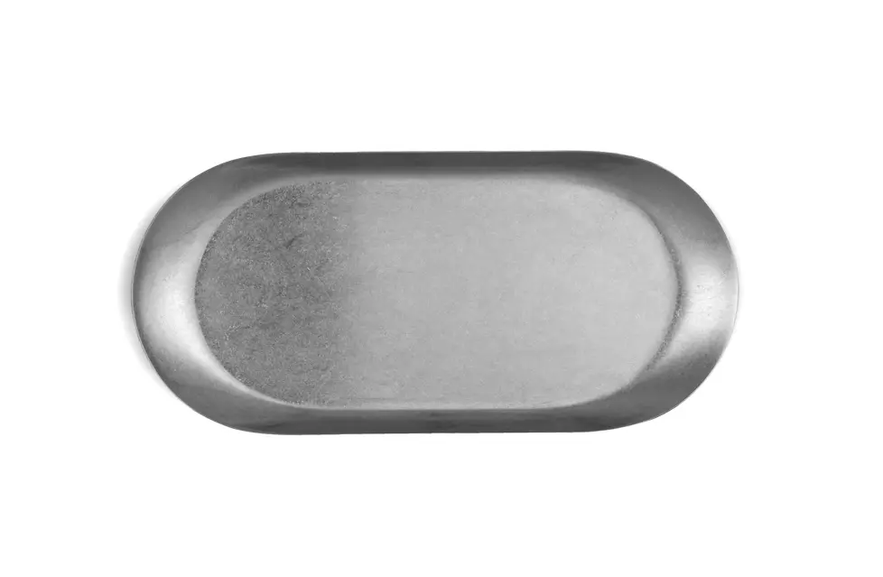 Fuente Oval Inox. Vintage 18X8,5 Cm. 
