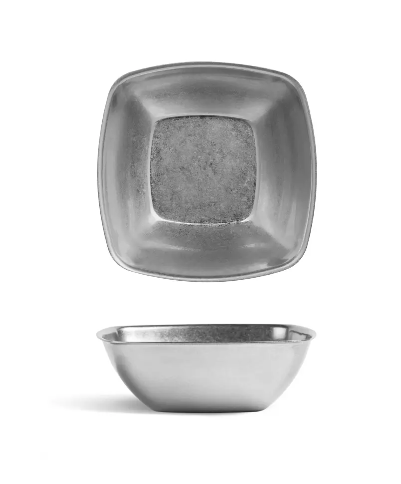 Bol Cuadrado Vintage Inox. 12 Cm.