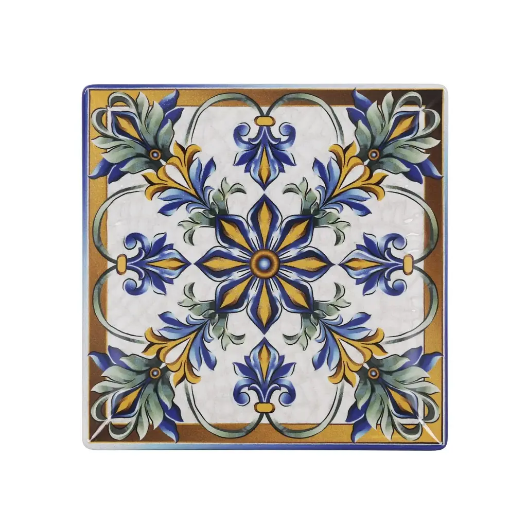 Plato Postre Ming Ii Stonware Bizancio 21X21X2 Cm.