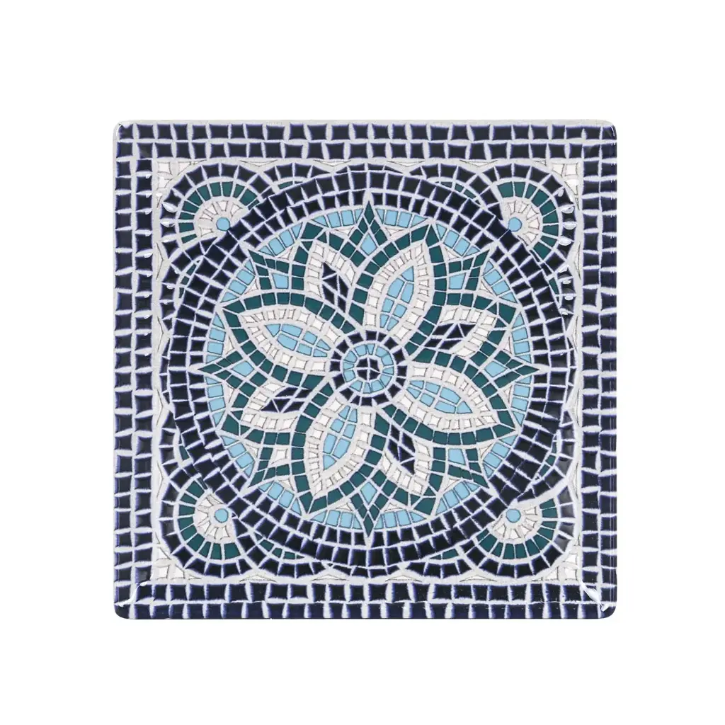 Plato Postre Ming Ii Stonware Mayolica 21X21X2 Cm.