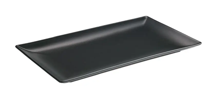Fuente Rectangular Ming Ii Stonware Negra 30X15 Cm.