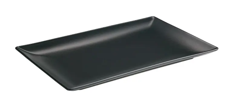 Fuente Rectangular Ming Ii Stonware Negra 30X20X2,5 Cm.