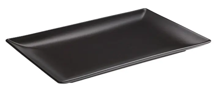 Fuente Rectangular Ming Ii Stonware Negra 34X22X2,5 Cm.