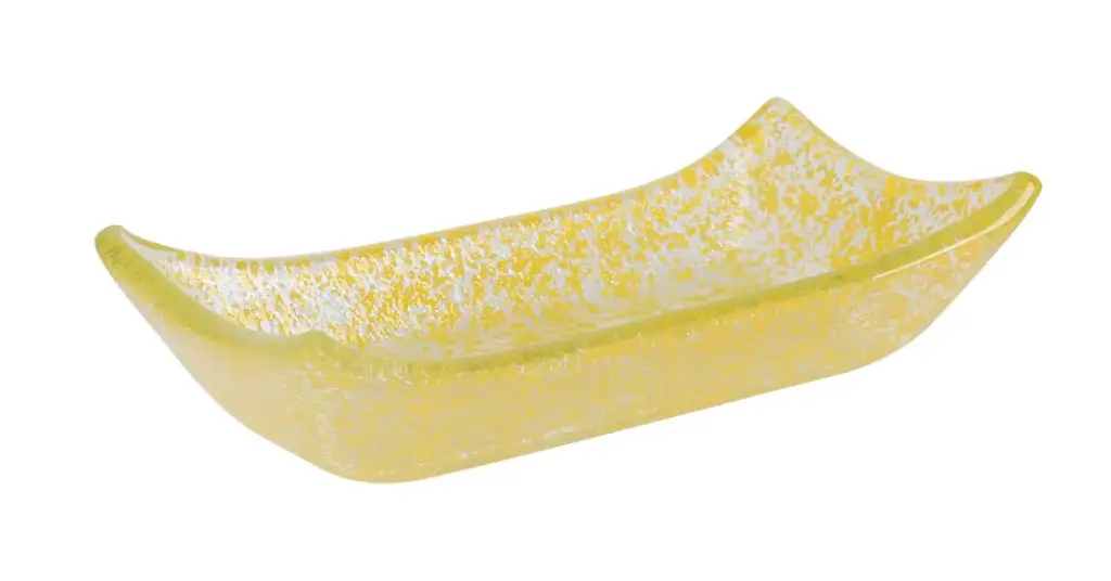 Fuente Degustacion Vidrio Amarilla 10X5X2,5 Cm.