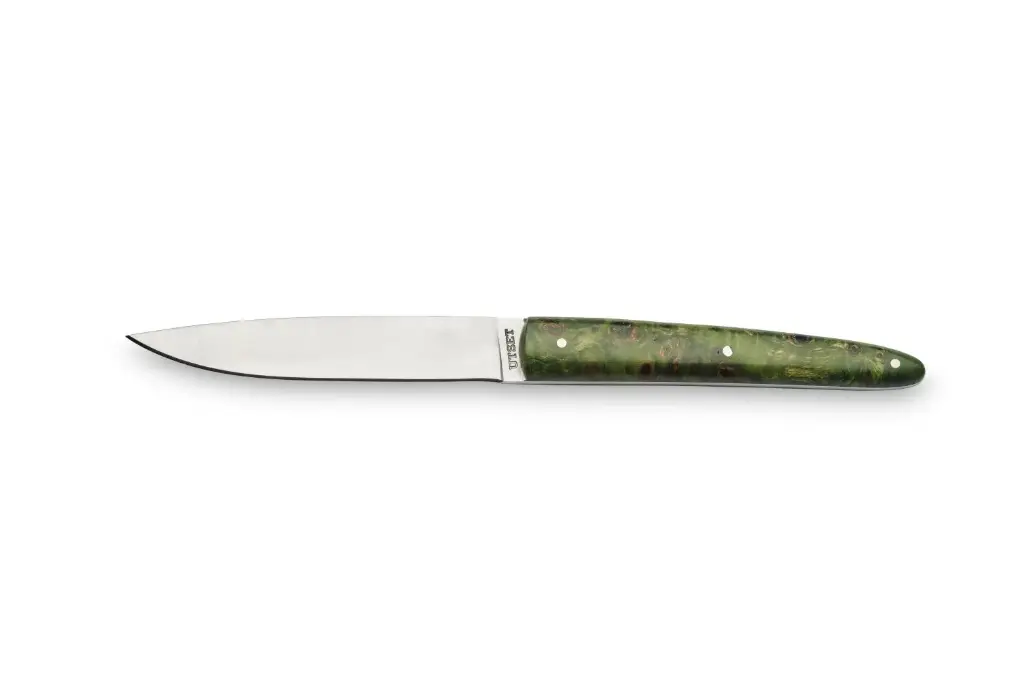 Cuchillo Mesa Unset Madera Estabilizada Verde
