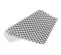 Papel Antigrasa Cuadros Bco/Negro 34X28 Cm. 1000 Unid.