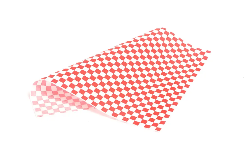 Papel Antigrasa Cuadros Rojo/Blanco 34X28 Cm. 1000 Unid.