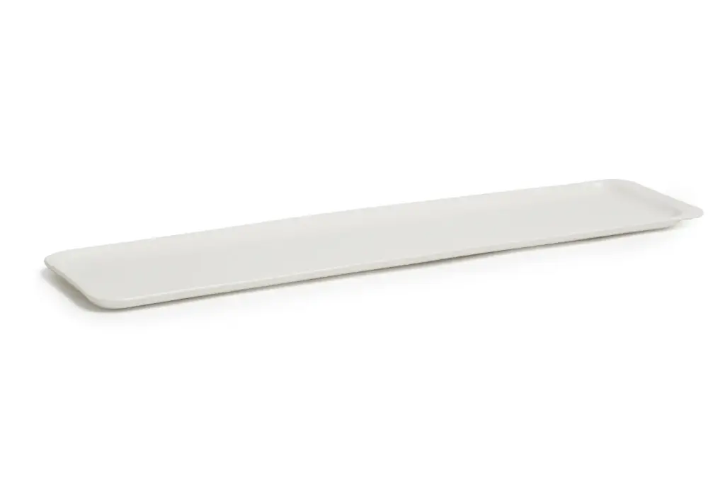 Fuente Rectangular Porcelana Blanca 48X12 Cm.