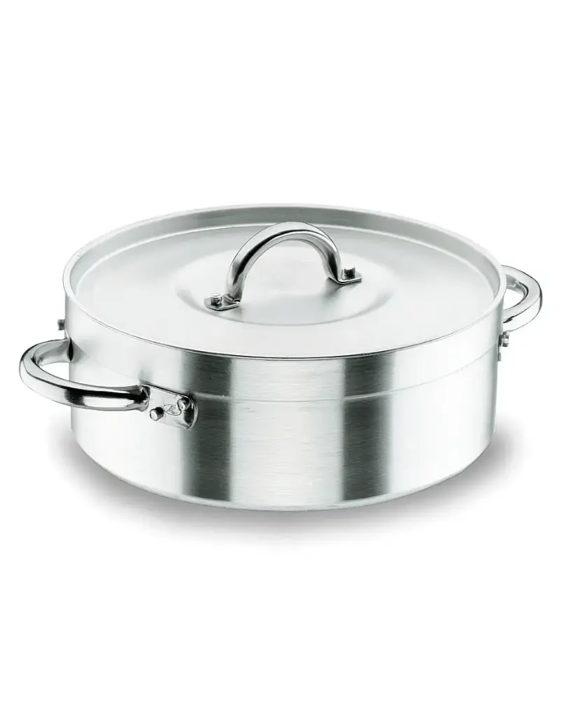 Cacerola Baja Aluminio C/Tapa 24 Cm.          