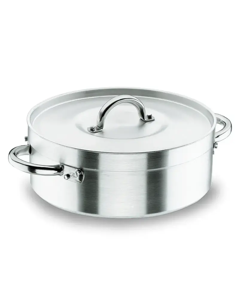 Cacerola Baja Aluminio C/Tapa 34 Cm.        