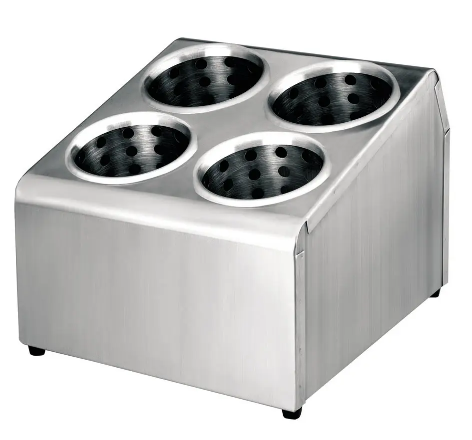 Organizador Cubiertos 4 Orificios C/Vasos Inox. 