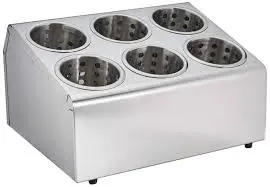 Organizador Cubiertos 6 Orificios C/Vasos Inox. 