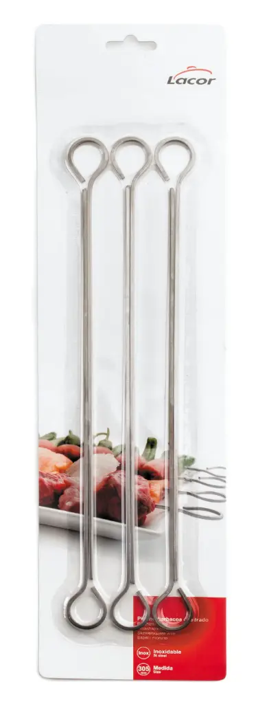 Brocheta Inox. 20 Cm. 6 Unid.