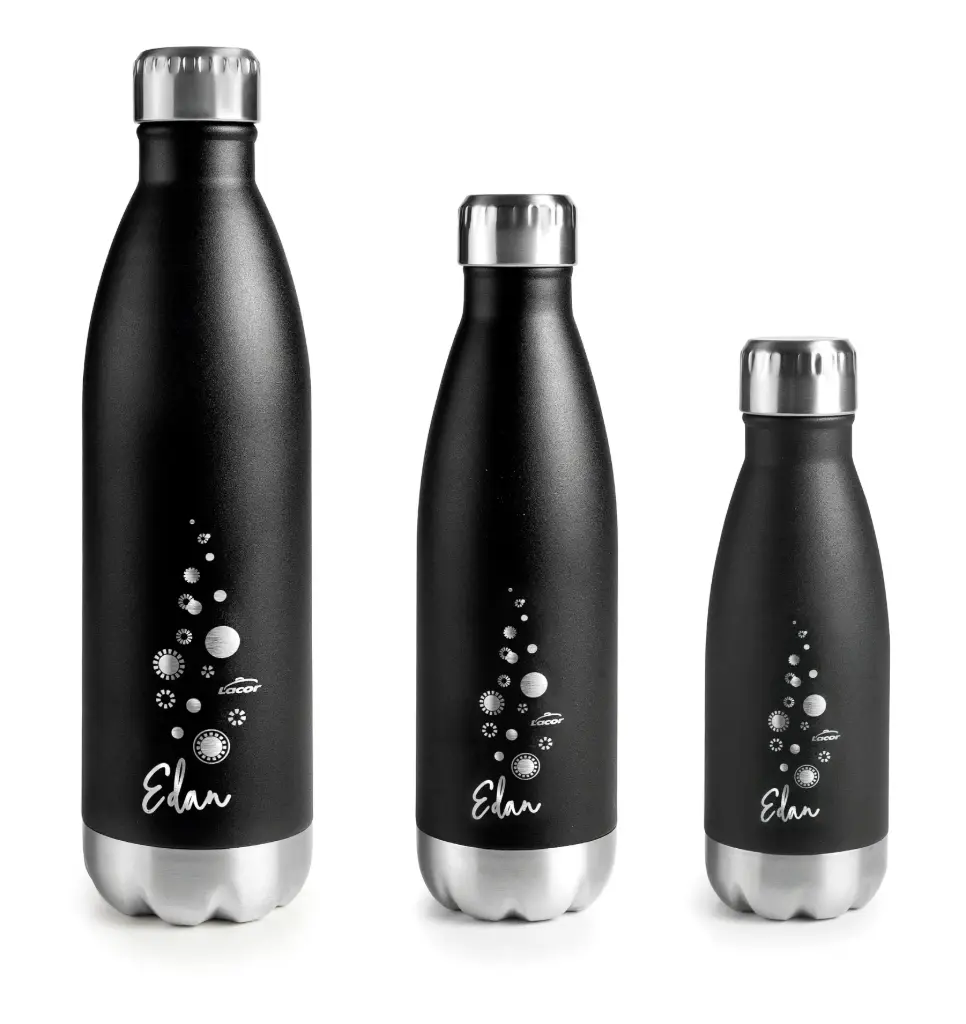 Botella Isotermica Inox. Negra 750 Ml.