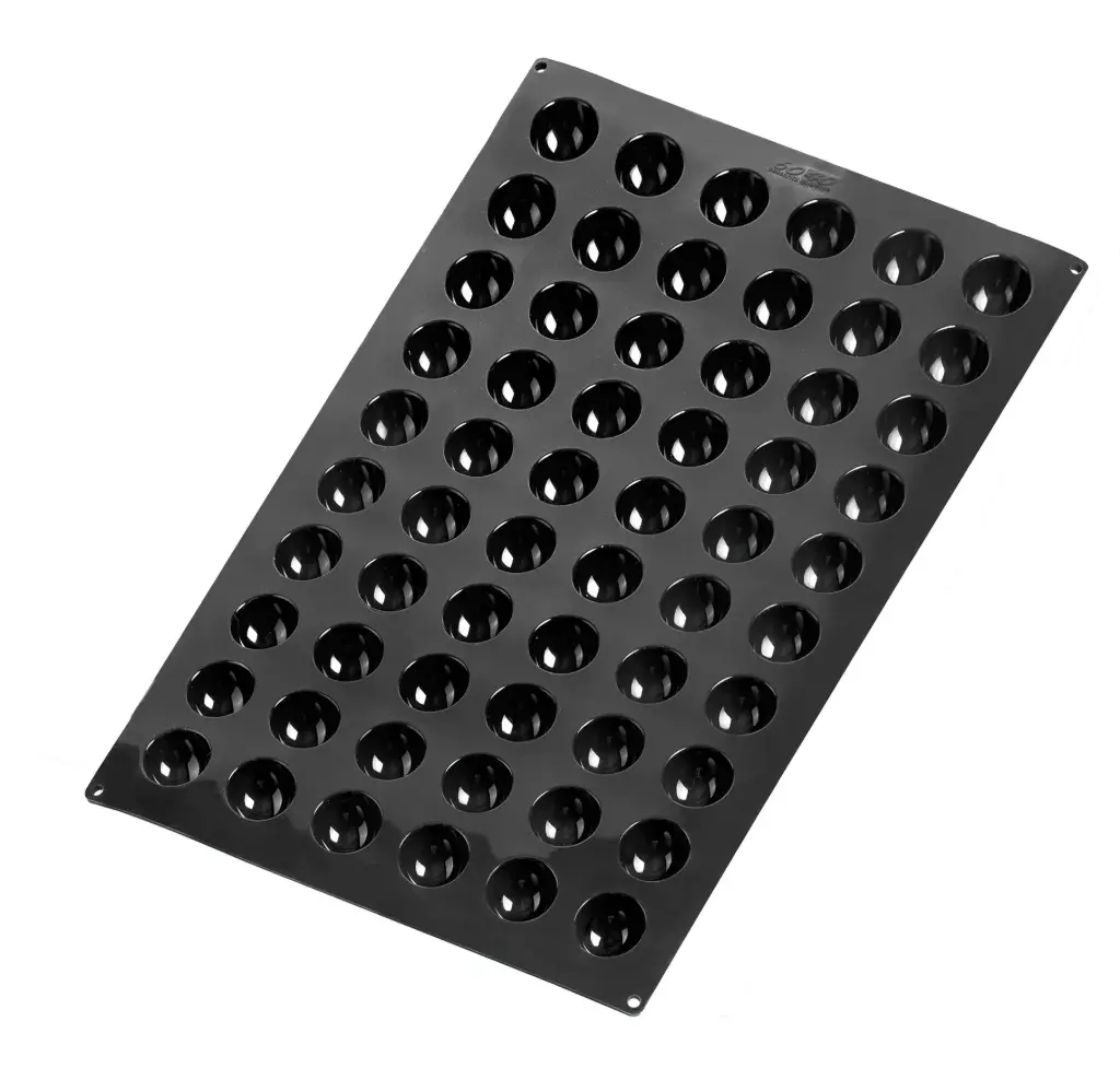 Molde Silicona Semiesfera 60 Cavidades 42X20 Mm. Black 60X40 Cm.
