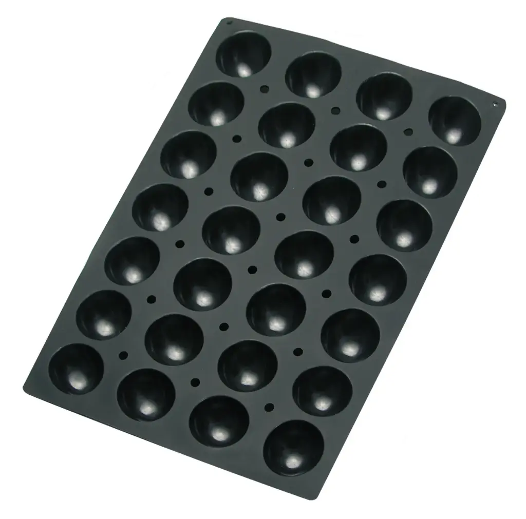 Molde Silicona Semiesfera 28 Cavidades 70X35 Mm. Black 60X40 Cm.