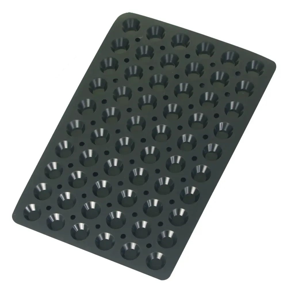 Molde Tartaleta 60 Cavidades 44X10 Mm. Silicona Black 60X40 Cm. 