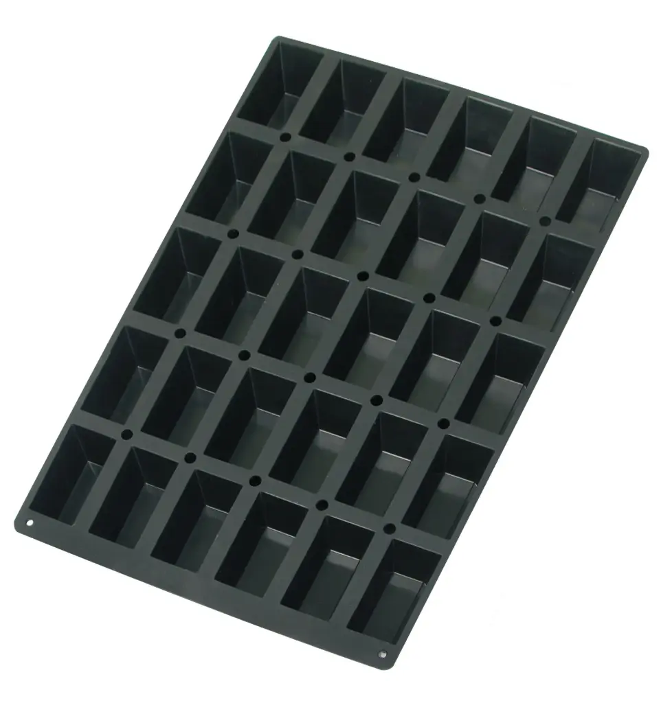 Molde Silicona Cake 30 Cavidades 99X49X30 Mm. Black 60X40 Cm.