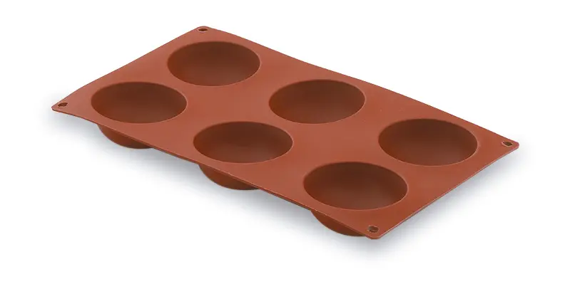 Molde Silicona Semiesfera 6 Cavidades 70X35 Mm.
