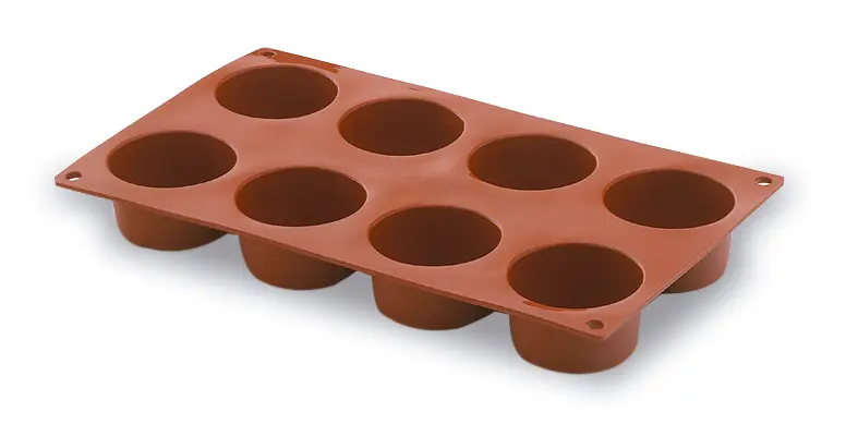 Molde Silicona Cilindrico 8 Cavidades 60X35 Mm.