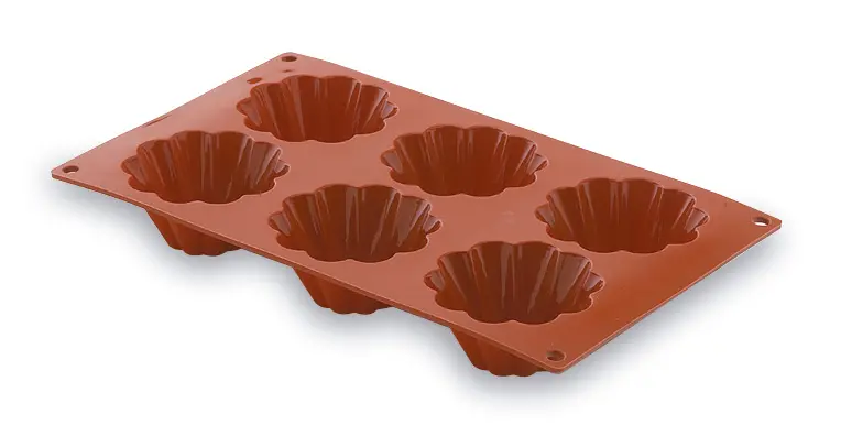 Molde Silicona Briochette 6 Cavidades 103X20 Mm.