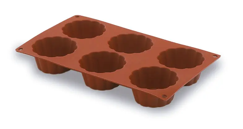 Molde Silicona Briochette 6 Cavidades 79X30 Mm.