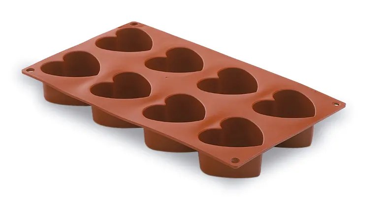 Molde Silicona Corazon 8 Cavidades 65X60 Mm.