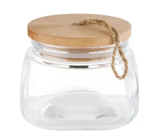 [82255] Tarro Woody Tapa Madera 14X14X11 Cm.