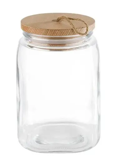 [82257] Tarro Woody Tapa Madera 14X14X21,5 Cm.