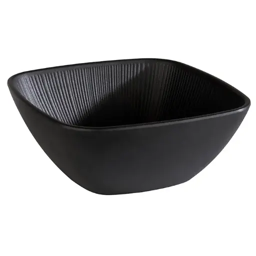[85071] Ensaladera Nero Melamina Negra Cuadrada 19,5X19,5X8 Cm.