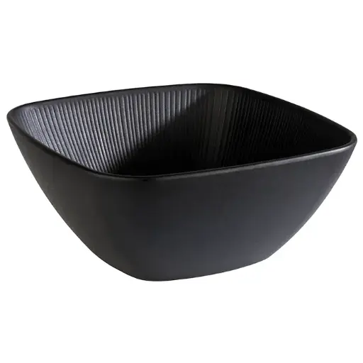 [85072] Ensaladera Nero Melamina Negra Cuadrada 25X25X11 Cm.