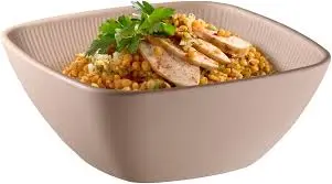 [85417] Ensaladera Nero Cuadrada Melamina Beige 19.5X19.5X8 Cm.