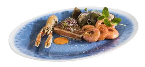 [84676] Fuente Oval Melamina Blue Ocean 48 X 35,5 Cm