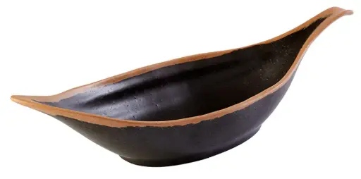 [84582] Fuente Oval Melamina Crocker Marron 42X14X9.5 Cm.